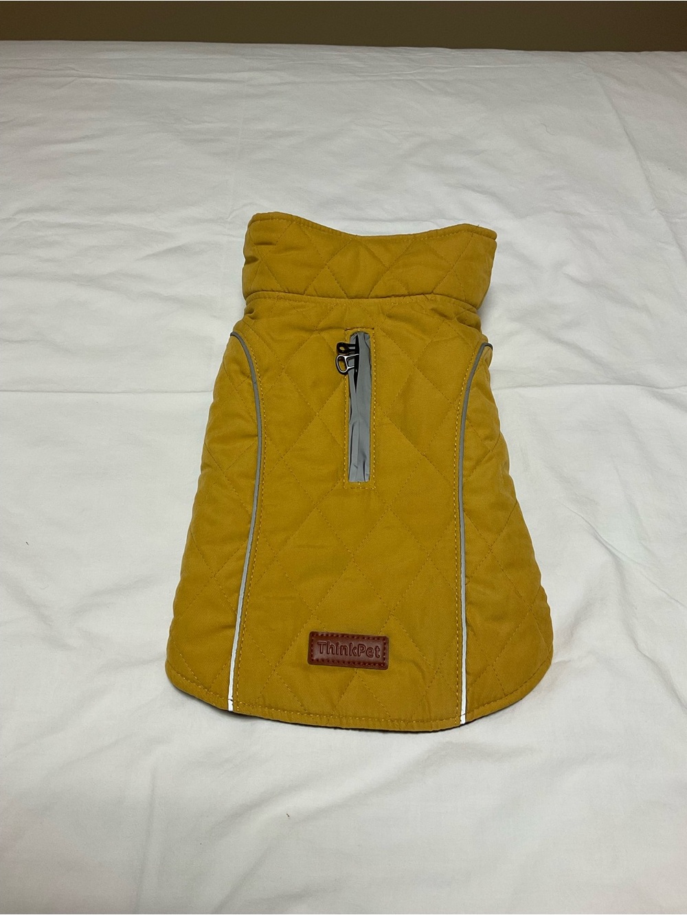 ThinkPet Reversible Winter Coat - Quilted Gold/Brown. Size M